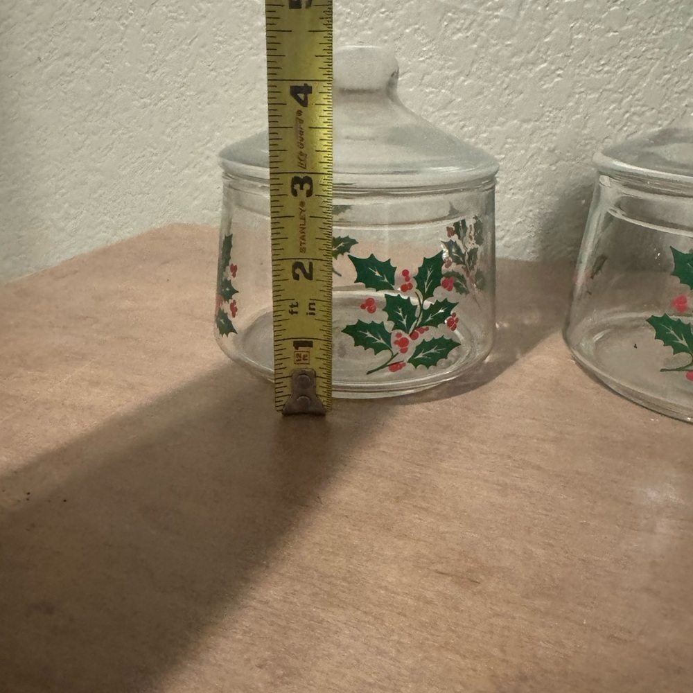 2 Vintage INDIANA GLASS Clear Glass Christmas Candy Dishes - Picture 3 of 4
